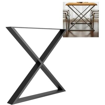 Amig Gambe per tavoli da sala da pranzo o ingresso Gamba a forma di X metallica per tavolo in stile industriale Materiale: Acciaio Dimensioni: 712 x 780 x 80 mm Finitura nero opaco Amig Gambe per tavoli da sala da pranzo o ingresso Gamba a forma di X metallica per tavolo in stile industriale Materiale: Acciaio Dimensioni: 712 x 780 x 80 mm Finitura nero opaco