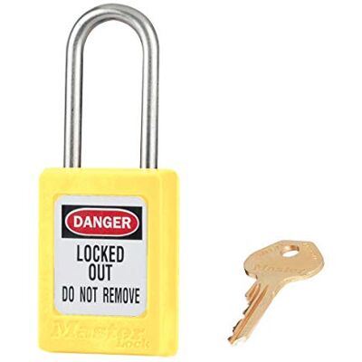 Master Lock Lucchetto di Sicurezza in Materiale Termoplastico per Installazione Meccanica, Giallo, Archetto 3,8 x 1,6 cm Master Lock Lucchetto di Sicurezza in Materiale Termoplastico per Installazione Meccanica, Giallo, Archetto 3,8 x 1,6 cm