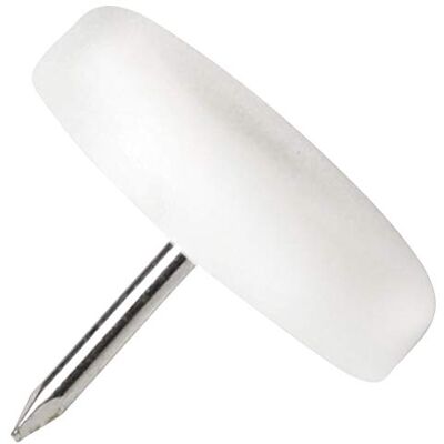 Adsamm 100 feltrini in plastica con chiodo, Bianco, Ø 25 mm Adsamm 100 feltrini in plastica con chiodo, Bianco, Ø 25 mm