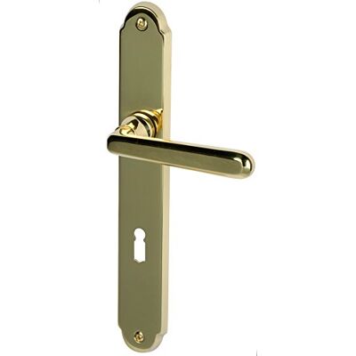 Alpertec VIENNA LS in ottone lucidato per stanza porte pulsante set maniglia porta guarnizioni, Alpertec VIENNA LS in ottone lucidato per stanza porte pulsante set maniglia porta guarnizioni,