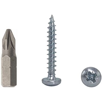 Marcopol Confezione da 50 viti per legno DIN 7981, in acciaio zincato, 4,5 x 30 mm, viti per truciolato con testa a torcia, vite universale Pozi-Drive (50, 4,5 x 30 mm) Marcopol Confezione da 50 viti per legno DIN 7981, in acciaio zincato, 4,5 x 30 mm, viti per truciolato con testa a torcia, vite universale Pozi-Drive (50, 4,5 x 30 mm)