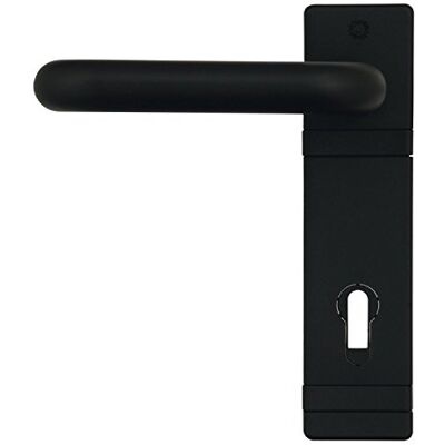 DOMOFERM Maniglia su breve Schild inklusiv BB di impiego e 1 chiavi, distanza PZ 88 mm, Plastica, Nero DOMOFERM Maniglia su breve Schild inklusiv BB di impiego e 1 chiavi, distanza PZ 88 mm, Plastica, Nero