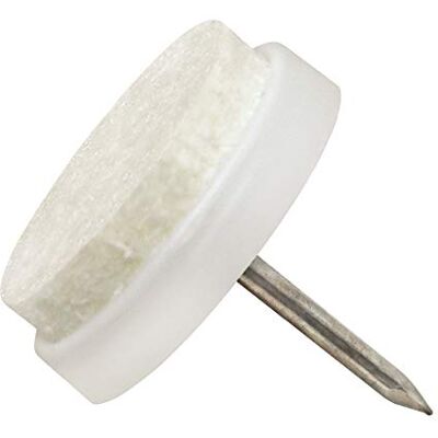 Adsamm ® / 100 x feltrini con chiodo / bianchi / Ø 20 mm / tondi / scivoli in plastica con chiodo e base in feltro / piedini protettivi per mobili ® Quality Adsamm ® / 100 x feltrini con chiodo / bianchi / Ø 20 mm / tondi / scivoli in plastica con chiodo e base in feltro / piedini protettivi per mobili ® Quality