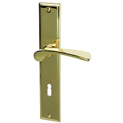 Alpertec Nelson LS in ottone lucido per porte a forma di corona set maniglia porta guarnizioni, Alpertec Nelson LS in ottone lucido per porte a forma di corona set maniglia porta guarnizioni,