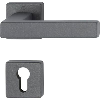 HOPPE Maniglia Austin 2 maniglie per porta su rosetta PZ, TS 37-42 mm, in alluminio, colore: nero sabbia HOPPE Maniglia Austin 2 maniglie per porta su rosetta PZ, TS 37-42 mm, in alluminio, colore: nero sabbia