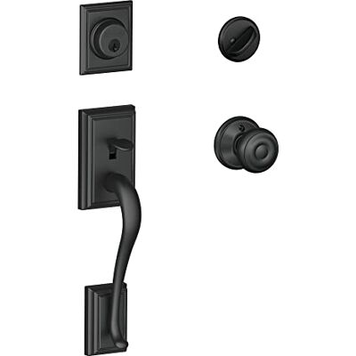 SCHLAGE Addison Maniglia monocilindrica e pomello georgiano, nero opaco (F60 ADD 622 GEO) by Lock Company SCHLAGE Addison Maniglia monocilindrica e pomello georgiano, nero opaco (F60 ADD 622 GEO) by Lock Company