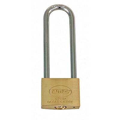 Amig Lucchetto di sicurezza Include 2 chiavi Arco extra lungo Ottone e arco in acciaio trattato Per armadietti da palestra, porte, armadi, valigie, zaini Doppia chiusura Larghezza: 50 mm Amig Lucchetto di sicurezza Include 2 chiavi Arco extra lungo Ottone e arco in acciaio trattato Per armadietti da palestra, porte, armadi, valigie, zaini Doppia chiusura Larghezza: 50 mm