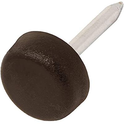 Adsamm ® 32 feltrini in plastica con chiodo, marrone, diametro 10 mm, rotondi, per mobili con chiodo, per mobili e pavimento Adsamm ® 32 feltrini in plastica con chiodo, marrone, diametro 10 mm, rotondi, per mobili con chiodo, per mobili e pavimento