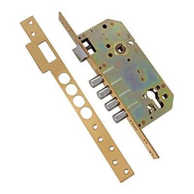Amig Serratura da incasso Mod.100 BASE Anteriore e Staffa in Acciaio Corpo in Ottone Per Porte in Legno di Ingresso Con Maniglia Reversibile Per Maniglie da 8 mm Amig Serratura da incasso Mod.100 BASE Anteriore e Staffa in Acciaio Corpo in Ottone Per Porte in Legno di Ingresso Con Maniglia Reversibile Per Maniglie da 8 mm