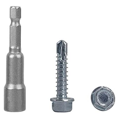 Marcopol Confezione da 300 pezzi DIN 7504 K in acciaio zincato 5,5 x 25 mm, viti autoforanti in lamiera di metallo, testa a rondella esagonale, autofilettante (300, 5,5 x 25 mm) Marcopol Confezione da 300 pezzi DIN 7504 K in acciaio zincato 5,5 x 25 mm, viti autoforanti in lamiera di metallo, testa a rondella esagonale, autofilettante (300, 5,5 x 25 mm)