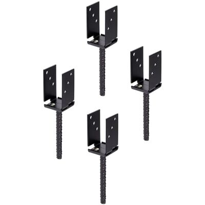 Alberts Supporto per pali a U, larghezza regolabile, rivestito in plastica nera, set da 4 pezzi Alberts Supporto per pali a U, larghezza regolabile, rivestito in plastica nera, set da 4 pezzi