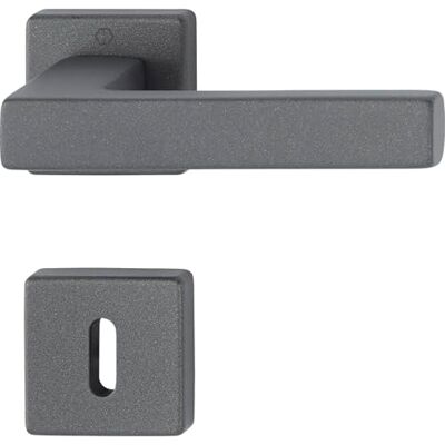 HOPPE Maniglia Austin 2 maniglie per porta su rosetta BB, TS 37-42 mm, in alluminio, colore: nero sabbia HOPPE Maniglia Austin 2 maniglie per porta su rosetta BB, TS 37-42 mm, in alluminio, colore: nero sabbia