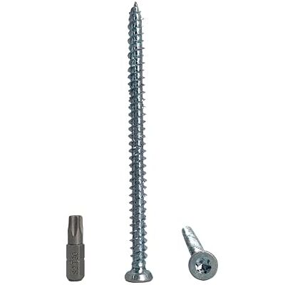 Marcopol Confezione da 10 pezzi in acciaio zincato 7,5 x 132 mm viti per telaio in calcestruzzo, viti per legno, testa Torx, vite per muratura, testa piatta (10, 7,5 x 132 mm) Marcopol Confezione da 10 pezzi in acciaio zincato 7,5 x 132 mm viti per telaio in calcestruzzo, viti per legno, testa Torx, vite per muratura, testa piatta (10, 7,5 x 132 mm)
