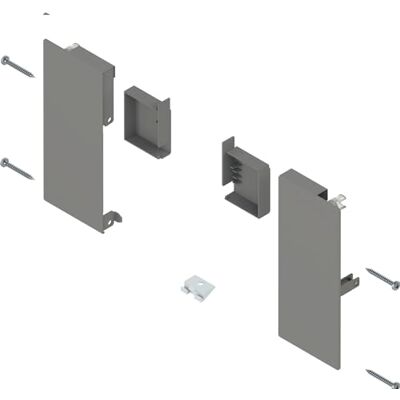 Blum MERIVOBOX Supporto anteriore per cassetto interno, altezza K, grigio indio opaco Blum MERIVOBOX Supporto anteriore per cassetto interno, altezza K, grigio indio opaco