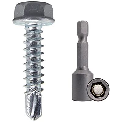 Marcopol Confezione da 300 pezzi DIN 7504 K in acciaio zincato 4,2 x 19 mm, viti autoforanti in lamiera di metallo, testa a rondella esagonale, autofilettante (300, 4,2 x 19 mm) Marcopol Confezione da 300 pezzi DIN 7504 K in acciaio zincato 4,2 x 19 mm, viti autoforanti in lamiera di metallo, testa a rondella esagonale, autofilettante (300, 4,2 x 19 mm)