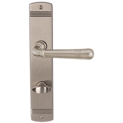 Alpertec Sale, Set maniglia per porta WC, in ottone, colore: acciaio INOX, Alpertec Sale, Set maniglia per porta WC, in ottone, colore: acciaio INOX,