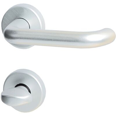 Alpertec Alluminio cludia R rosone scopino per WC con porte del bagno in anodizzato anti blindature pulsante set maniglia porta guarnizioni, Colore Argento, Alpertec Alluminio cludia R rosone scopino per WC con porte del bagno in anodizzato anti blindature pulsante set maniglia porta guarnizioni, Colore Argento,