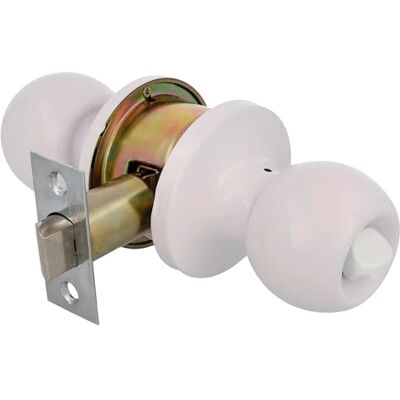 Amig Set di maniglie a sfera Sistema di emergenza esterno e blocco interno Perno d'ingresso 60/70 mm Spigolo quadrato Ottone Bianco Porta interna da 35 a 45 mm Amig Set di maniglie a sfera Sistema di emergenza esterno e blocco interno Perno d'ingresso 60/70 mm Spigolo quadrato Ottone Bianco Porta interna da 35 a 45 mm