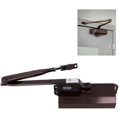 Amig Chiudiporta per chiusura automatica delle porte di peso massimo 40 kg e larghezza max 85 cm in alluminio con finitura bronzo Evita incidenti dovuti a battute o correnti d'aria Viti Amig Chiudiporta per chiusura automatica delle porte di peso massimo 40 kg e larghezza max 85 cm in alluminio con finitura bronzo Evita incidenti dovuti a battute o correnti d'aria Viti