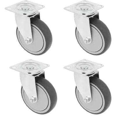 Amig Set 4 Ruote per Mobili Ø 100 mm Ruote Girevoli con Piastra di Montaggio Peso Massimo 110 Kg Per Spostare Mobili Pesanti Cuscinetti a Rulli Nucleo in Plastica Gomma Grigia Amig Set 4 Ruote per Mobili Ø 100 mm Ruote Girevoli con Piastra di Montaggio Peso Massimo 110 Kg Per Spostare Mobili Pesanti Cuscinetti a Rulli Nucleo in Plastica Gomma Grigia