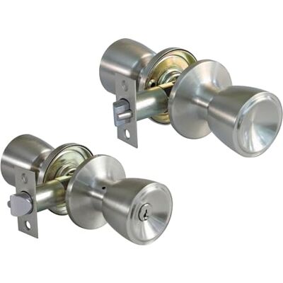 Amig Set di maniglie a coppa Con chiave esterna Serratura per ingresso 60/70 mm Angoli quadrati Acciaio inossidabile Argentato Spessore porta 35-45 mm Amig Set di maniglie a coppa Con chiave esterna Serratura per ingresso 60/70 mm Angoli quadrati Acciaio inossidabile Argentato Spessore porta 35-45 mm