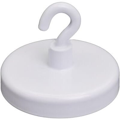 FIRST4MAGNETS Magnete Di Serraggio Verniciato Bianco Della Ferrite Con Gancio M4 Per Appendere, Tenere O Visualizzare Oggetti Dia 40mm 10,2kg Pull FIRST4MAGNETS Magnete Di Serraggio Verniciato Bianco Della Ferrite Con Gancio M4 Per Appendere, Tenere O Visualizzare Oggetti Dia 40mm 10,2kg Pull