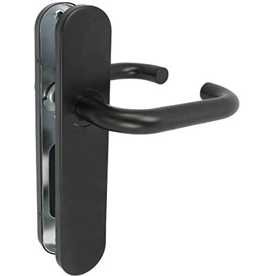 Amig Set di maniglie con placca in polipropilene per porte 245 x 45 mm Quadrettatura da 8 mm Design semplice ideale per la tua casa o ufficio Acciaio e polipropilene nero Amig Set di maniglie con placca in polipropilene per porte 245 x 45 mm Quadrettatura da 8 mm Design semplice ideale per la tua casa o ufficio Acciaio e polipropilene nero