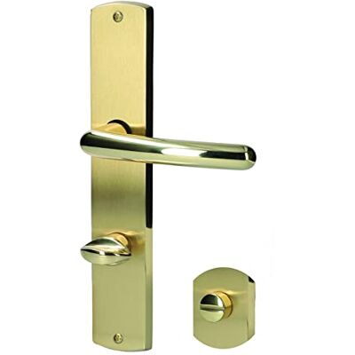 Alpertec Isabella LS in ottone lucidato/ottone satinato per porte del bagno WC pulsante set maniglia porta guarnizioni, Alpertec Isabella LS in ottone lucidato/ottone satinato per porte del bagno WC pulsante set maniglia porta guarnizioni,