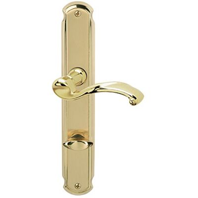 Alpertec Bianca, Set maniglia per porta WC, in ottone lucidato satinato Alpertec Bianca, Set maniglia per porta WC, in ottone lucidato satinato