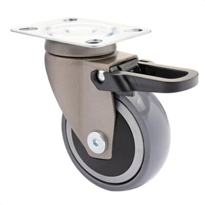 WAGNER Design 3C Ruota girevole/ruota di trasporto/ruota per mobili grigio, battistrada morbido, diametro Ø 75 mm, freno totale, cuscinetto a sfere, portata 75 kg WAGNER Design 3C Ruota girevole/ruota di trasporto/ruota per mobili grigio, battistrada morbido, diametro Ø 75 mm, freno totale, cuscinetto a sfere, portata 75 kg