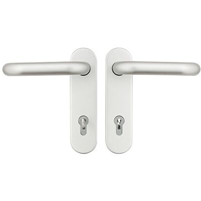 Set maniglie porta Domoferm - ALU F1 - Forma U, Cilindro con inserto Buntbarteinsatz Set maniglie porta Domoferm - ALU F1 - Forma U, Cilindro con inserto Buntbarteinsatz