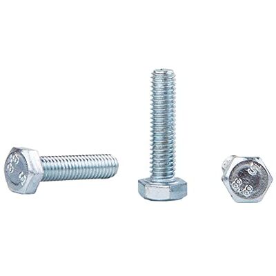 Marcopol Confezione da 50 bulloni esagonali in acciaio zincato, DIN 933, M6 x 25 mm, grado 8.8, viti esagonali, completamente filettate, testa esagonale, vite maschio (50, M6 x 25 mm) Marcopol Confezione da 50 bulloni esagonali in acciaio zincato, DIN 933, M6 x 25 mm, grado 8.8, viti esagonali, completamente filettate, testa esagonale, vite maschio (50, M6 x 25 mm)