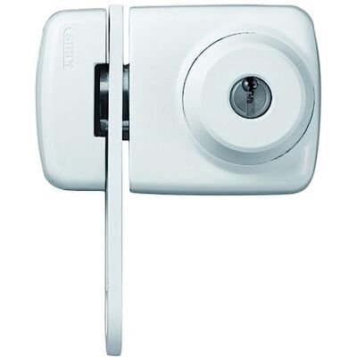 ABUS 7535 W Serratura con doppio cilindro e bloccaporta per porte con profilo telaio piccolo, colore: Bianco ABUS 7535 W Serratura con doppio cilindro e bloccaporta per porte con profilo telaio piccolo, colore: Bianco