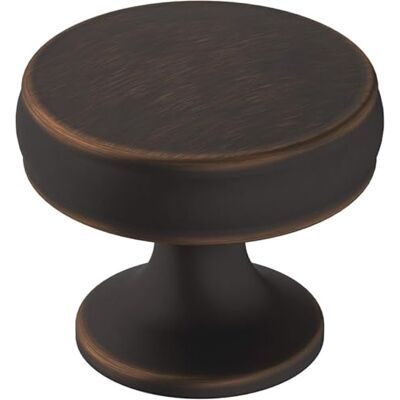 Amerock Pomello per armadietto, bronzo lucidato ad olio, diametro 32 mm, fama, confezione da 1, pomello per cassetti, hardware per armadietti Amerock Pomello per armadietto, bronzo lucidato ad olio, diametro 32 mm, fama, confezione da 1, pomello per cassetti, hardware per armadietti