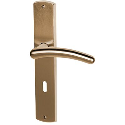 Alpertec Isabella LS in ottone lucidato/ottone satinato per porte a forma di corona set maniglia porta guarnizioni, Alpertec Isabella LS in ottone lucidato/ottone satinato per porte a forma di corona set maniglia porta guarnizioni,