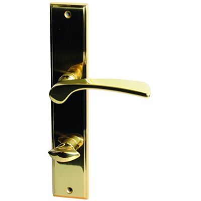 Alpertec Nelson LS in ottone lucido per porte del bagno WC pulsante set maniglia porta guarnizioni, Alpertec Nelson LS in ottone lucido per porte del bagno WC pulsante set maniglia porta guarnizioni,