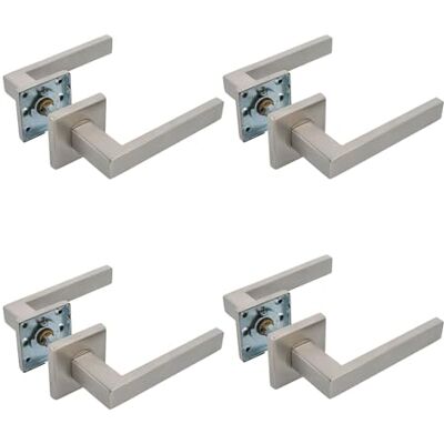 Amig – Confezione da 4 maniglie per porte interne – Modello – 54 x 54 mm – perno quadrato 8 mm – Design elegante e semplice – Acciaio inossidabile opaco Amig – Confezione da 4 maniglie per porte interne – Modello – 54 x 54 mm – perno quadrato 8 mm – Design elegante e semplice – Acciaio inossidabile opaco
