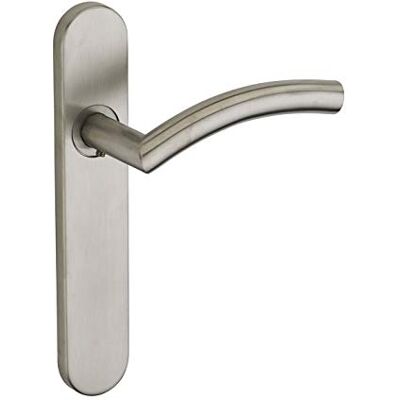 Thirard Set di maniglie per porta interna con orlo senza foro, quadrato, 7 mm, interasse 195 mm, in acciaio INOX spazzolato Thirard Set di maniglie per porta interna con orlo senza foro, quadrato, 7 mm, interasse 195 mm, in acciaio INOX spazzolato