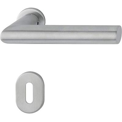 HOPPE AMSTERDAM Maniglia per porta su mini rosetta PZ, spessore porta 40-50, in acciaio INOX HOPPE AMSTERDAM Maniglia per porta su mini rosetta PZ, spessore porta 40-50, in acciaio INOX