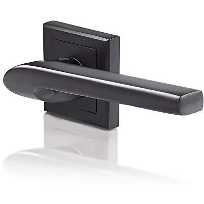 Yale Coppia di Maniglie per porte Siena, con chiusura privacy finitura nera opaca, fissaggi inclusi Yale Coppia di Maniglie per porte Siena, con chiusura privacy finitura nera opaca, fissaggi inclusi