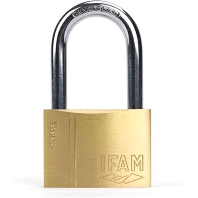 Ifam Lucchetto antifurto Area di avviamento, 60 mm, staffa lunga, doppia chiusura, con 2 chiavi seghettate, forte e affidabile, ideale per valigie, armadietti, cassetti Ifam Lucchetto antifurto Area di avviamento, 60 mm, staffa lunga, doppia chiusura, con 2 chiavi seghettate, forte e affidabile, ideale per valigie, armadietti, cassetti