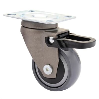WAGNER Design 3C Ruota girevole/ruota di trasporto/ruota per mobili grigio, battistrada morbido, diametro Ø 50 mm, freno totale, cuscinetto a sfere, portata 50 kg WAGNER Design 3C Ruota girevole/ruota di trasporto/ruota per mobili grigio, battistrada morbido, diametro Ø 50 mm, freno totale, cuscinetto a sfere, portata 50 kg