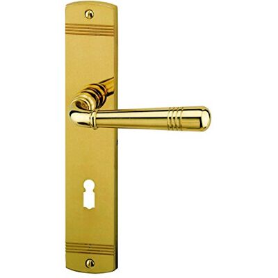 Alpertec Sale LS in ottone lucido per porte a forma di corona set maniglia porta guarnizioni, Alpertec Sale LS in ottone lucido per porte a forma di corona set maniglia porta guarnizioni,