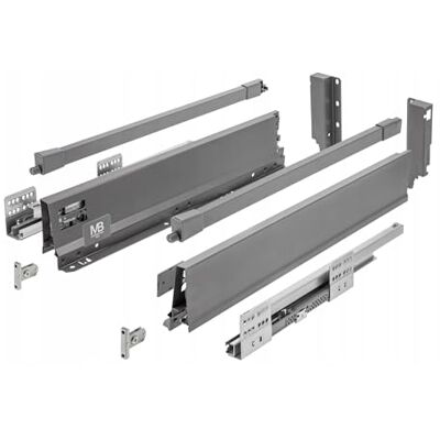 GTV Modern Box Pro guide per cassetti I L = 500 mm H = 135 mm I antracite I cassetto con chiusura silenziosa I sincronizzazione del percorso delle guide I carico fino a 40 kg I GTV Modern Box Pro guide per cassetti I L = 500 mm H = 135 mm I antracite I cassetto con chiusura silenziosa I sincronizzazione del percorso delle guide I carico fino a 40 kg I