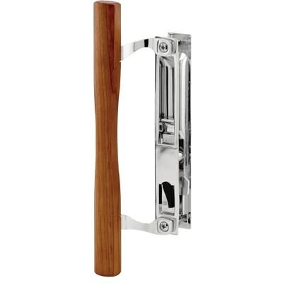 PRiME C1148 Set di maniglie per porta scorrevole, 16,5 cm, struttura pressofusa, tirante in legno, confezione da 1, Finitura cromata, 6-5/8 in PRiME C1148 Set di maniglie per porta scorrevole, 16,5 cm, struttura pressofusa, tirante in legno, confezione da 1, Finitura cromata, 6-5/8 in