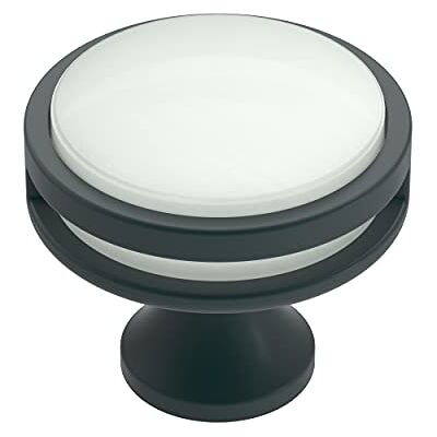 Amerock Pomello per armadietto, nero opaco, satinato, diametro 35 mm, Oberon, confezione da 1, pomello per cassetti, hardware per armadietti Amerock Pomello per armadietto, nero opaco, satinato, diametro 35 mm, Oberon, confezione da 1, pomello per cassetti, hardware per armadietti