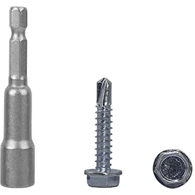 Marcopol Confezione da 200 pezzi, DIN 7504 K in acciaio zincato 4,8 x 25 mm, viti autoforanti in lamiera di metallo, testa a rondella esagonale, autofilettante (200, 4,8 x 25 mm) Marcopol Confezione da 200 pezzi, DIN 7504 K in acciaio zincato 4,8 x 25 mm, viti autoforanti in lamiera di metallo, testa a rondella esagonale, autofilettante (200, 4,8 x 25 mm)