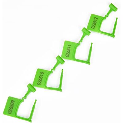 Wubao Sigilli di sicurezza in plastica antimanomissione evidente blocco usa e getta controllo di sicurezza lucchetto sigilli numero autobloccante etichetta (verde) Wubao Sigilli di sicurezza in plastica antimanomissione evidente blocco usa e getta controllo di sicurezza lucchetto sigilli numero autobloccante etichetta (verde)