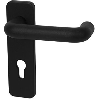 Alpertec Plastica – LS per casa porte di ingresso PZ con catenacci materiale di fissaggio incluso, colore nero, Alpertec Plastica – LS per casa porte di ingresso PZ con catenacci materiale di fissaggio incluso, colore nero,