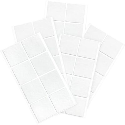 Adsamm ® / 40 x feltrini autoadesivi ultrasottili/Bianco / 50x50 mm/Quadrato/piedini per mobili in feltro extra fine da 1.5 mm di spessore/pad protettivi per arredi Adsamm ® / 40 x feltrini autoadesivi ultrasottili/Bianco / 50x50 mm/Quadrato/piedini per mobili in feltro extra fine da 1.5 mm di spessore/pad protettivi per arredi